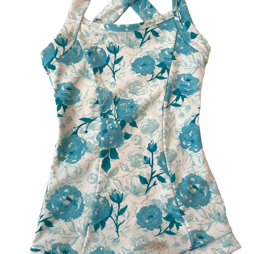 SweetHoney Blue Floral unitard only worn once!